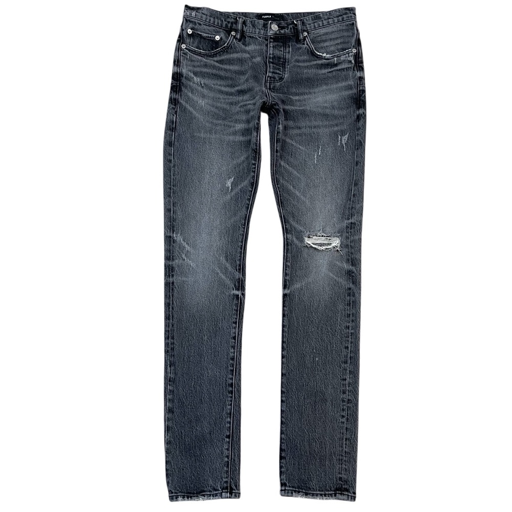 Purple Brand Men’s P001 Distressed Slim Skinny Jeans Size 31 Faded Blackish Gray